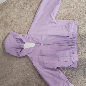 Cropped purple wind breaker jacket